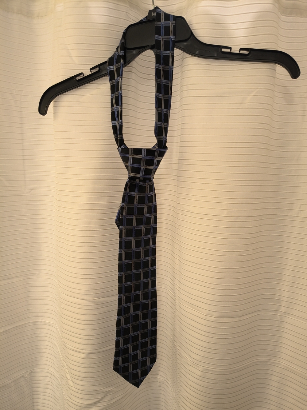 Michael Kors Blue and Black Geometric Silk Tie